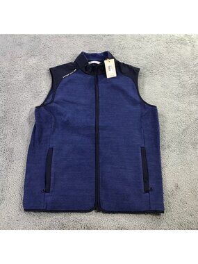 Peter Millar Crown Sport Fade Vest Large Sport Navy Fleece Performance $225